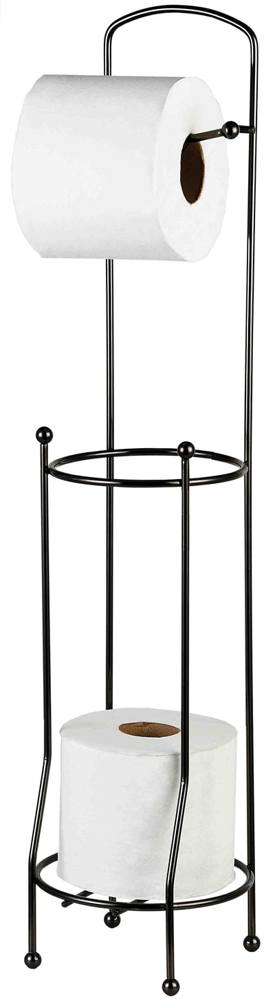 1 of 2:Home Basics Free-Standing Toilet Paper Holder, Black Onyx 