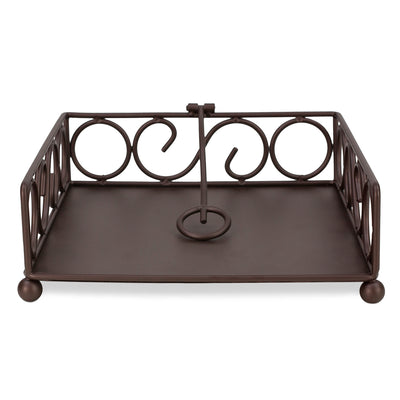 3 of 5:Home Basics Scroll Collection Servilletero plano de acero, bronce 