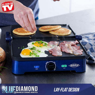 4 of 4:Blue Diamond Sizzle Deluxe Electric Griddle and Grill Pan Plates 