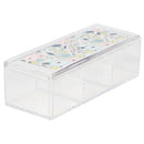3 of 4:Boîte à cosmétiques en plastique florale Home Basics, transparente 