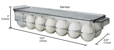 7 of 7:Porte-œufs Home Basics avec couvercle transparent, 14 charges 