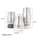 3 of 3:Home Basics 3 Piece Stainless Steel Canister Set with See-Through Glass Base, Silver 