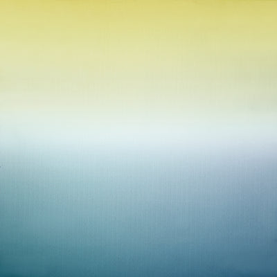 2 of 3:Rideau transparent arc-en-ciel à 8 œillets, dégradé, bleu sarcelle-jaune, 132 x 213 cm 