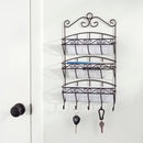 2 of 3:Home Basics Scroll Collection 3 Tier Steel Letter Rack Organizer, Bronze 