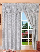 1 of 1:Panneau à passe-tringle Penelopie Jacquard avec cantonnière attachée, argent, 54 x 84 pouces 