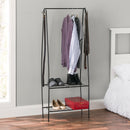 4 of 4:Home Basics Perchero independiente de 2 estantes con ganchos, negro 
