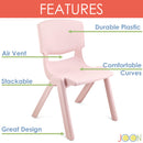 2 of 8:Chaises d'apprentissage empilables en plastique pour enfants JOON, rose poudré, 52,1 x 32,7 x 28 cm, lot de 2 (lot de 2) 