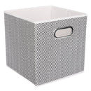 3 of 4:Home Basics Herring Weave Collapsible Storage Bin with Grommet Handle, Black 