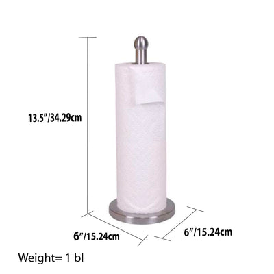 3 of 3:Home Basics Soporte para toallas de papel independiente de acero inoxidable con base pesada, plateado 