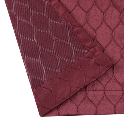 5 of 6:Mackenna Ogee Jacquard Grommet Window Panel, Burgundy, 52x84 Inches 