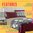 23 of 28:PREMIUS Scarlett Soft Wrinkle-Free Microfiber Sheet Set, Brick-Gray-Beige 