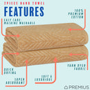 12 of 24:PREMIUS 2 Pack Leaf 100% Cotton Yarn Dyed Hand Towel, 16x28 Inches 