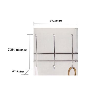 3 of 3:Home Basics Chrome Plated Steel Over the Door 3-Hook Hanging Rack 