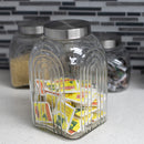 3 of 3:Home Basics Tarro de Vidrio Heritage 4.8 LT con Tapa Plateada 