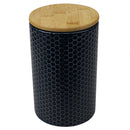 3 of 4:Grand pot en céramique nid d'abeille Home Basics, bleu marine 