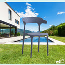 17 of 20:Chaises de salle à manger empilables en plastique Just Relax Jasper pour piscine, intérieur/extérieur, lot de 4 