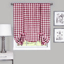 1 of 3:Buffalo Check Window Curtain Tie Up Shade - 42x63 - Burgundy 