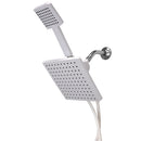 1 of 4:Home Basics Hydrospa Luxe Dual  Function Handheld Shower Massager with Extra Wide Rainfall Shower Head and 5 ft Tangle-Free Hose, White 