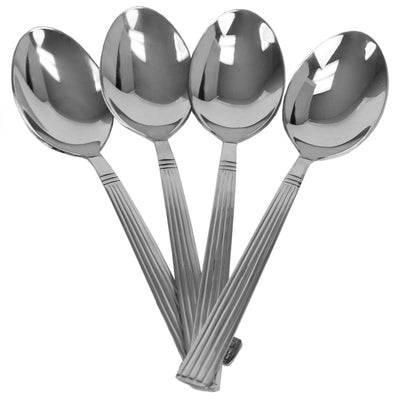 1 of 5:Couverts Home Basics en acier inoxydable, 4 pièces, argent, 8,5 x 0,83 pouces 