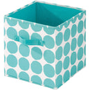 2 of 3:InterDesign Dot Cubo de almacenamiento de tela con asas, verde azulado, 10.5 x 10.5 x 11 pulgadas 