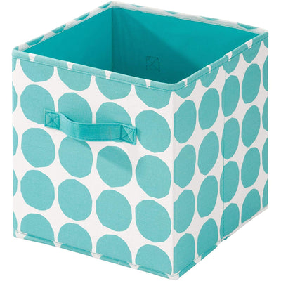 2 of 3:InterDesign Dot Cubo de almacenamiento de tela con asas, verde azulado, 10.5 x 10.5 x 11 pulgadas 