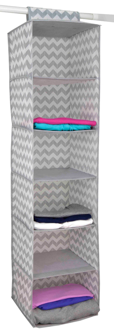 1 of 1:Home Basics Chevron Organizador de armario de 6 estantes 