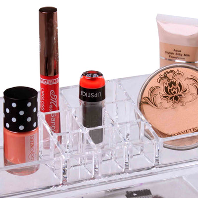2 of 4:Home Basics Organizador de cosméticos de plástico con cajón, transparente 