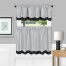 2 of 4:Westport Window Curtain Tier Pair and Valance Set - 58x24 - Black/White 
