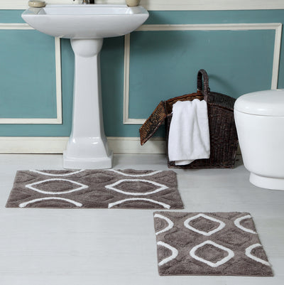 4 of 6:Ensemble de 2 tapis de bain antidérapants Premius Diamond, 43 x 61 cm, 50 x 81 cm 