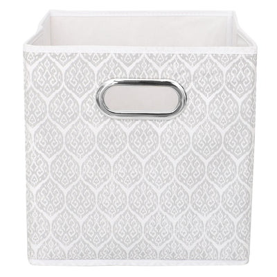 2 of 4:Home Basics Ikat - Papelera de almacenamiento plegable no tejida con asa con ojal, color gris 