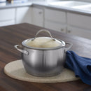 3 of 3:Diamond Stainless Steel Casserole Stockpot With Tempered Glass Lid, 3 Quart 