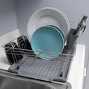 6 of 9:Home Basics Contempo 3 Piece Dish Rack, Gray, 18x13.75x6.5 Inches 