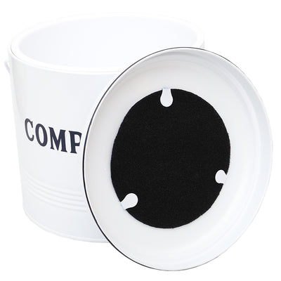 2 of 4:Composteur Home Basics Countryside 1,3 gal avec filtre, blanc 