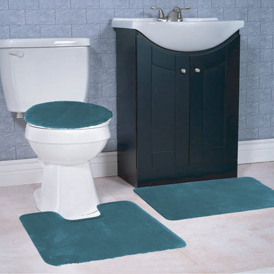 3 of 9:Imperial 3-Piece Plush Non-Slip Bath Rug Set 