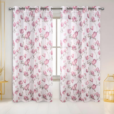5 of 5:Ashlei Sheer Tulip Printed Grommet Window Panel Curtain, 54x84 Inches 