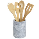 1 of 5:Home Basics Heavy Duty Large Capacity Compact Marble Utensil Holder, White 