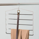 3 of 3:Cintre à pantalons Home Basics à 4 niveaux avec bras pivotants antidérapants recouverts de PVC et crochet pour accessoires intégré 