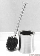 1 of 4:Bath Bliss Hour Glass Shaped Stainless Steel Toilet Brush and Holder 
