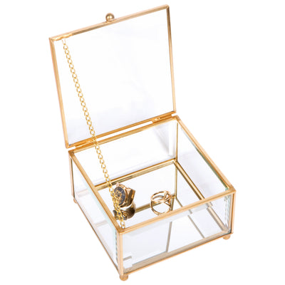 3 of 4:Home Details Vintage Mirrored Bottom Keepsake Box in Gold 