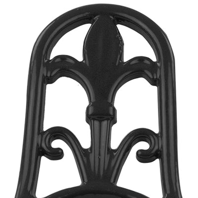 3 of 6:Repose-cuillère en fonte Fleur de Lis Home Basics, noir 