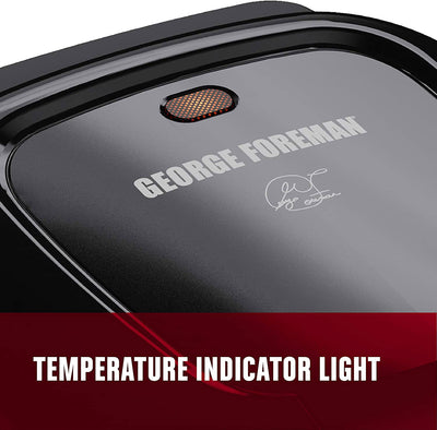 5 of 8:George Foreman GR0040B Parrilla clásica para 2 porciones, color negro 