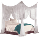 1 of 4:Ensemble de lit élégant avec moustiquaire et baldaquin à quatre poteaux d'angle Just Relax, blanc, pour lit double, queen-size et king-size 