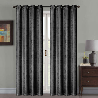 12 of 13:Ayla Crushed Jacquard Grommet Window Panel, 54x84 Inches 