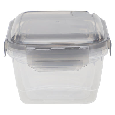 2 of 4:Home Basics Locking Square Food Storage Containers with Grey Steam Vented Lids, (Set of 6) 