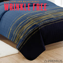 8 of 10:Parure de lit 3 pièces en microfibre infroissable PREMIUS Leo, bleu marine et doré 