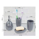 2 of 2:Ensemble d'accessoires de bain Home Basics 4 pièces, gris 