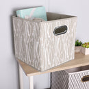 4 of 4:Home Basics Weave Collapsible Non-Woven Storage Bin with Grommet Handle, Taupe 