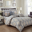 2 of 2:Parure de couette réversible Bethpage Damask 9 pièces, gris 