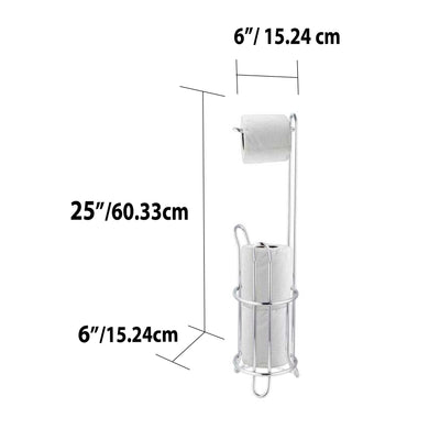 5 of 5:Home Basics Modern Swirl Freestanding Dispensing Toilet Paper Holder, Satin Nickel 