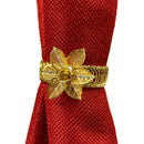 1 of 2:Embrasse de rideau décorative en une seule pièce, motif fleur de narcisse, dorée 